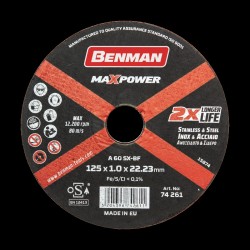 ΔΙΣΚΟΣ ΚΟΠΗΣ INOX-CD MAXPOWER BENMAN 115x1.0mm